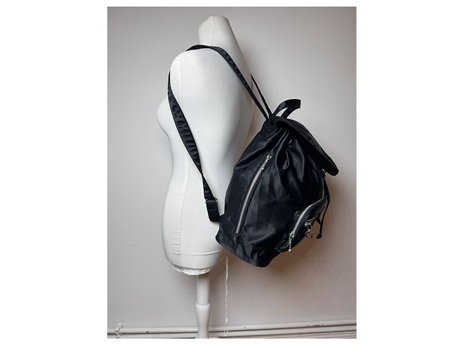 Vintage Courreges Polyester Rucksack Schwarz - Ansicht 13