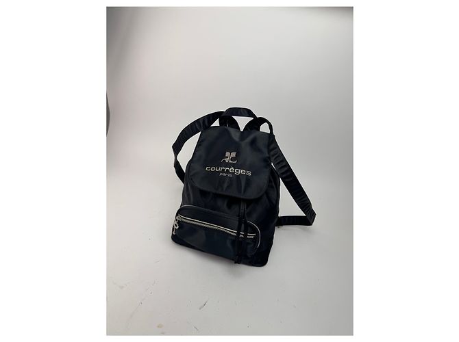 Vintage Courreges Polyester Rucksack Schwarz - Ansicht 2