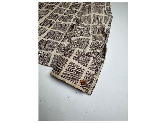 Camicia a quadri vintage Dior Nero Bianco M Marrone - vista 10