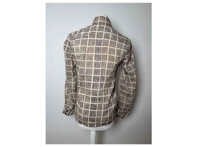 Camicia a quadri vintage Dior Nero Bianco M Marrone - vista 3