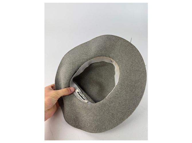 Vintage Jil Sander Wool Feather Hat Grey - view 3