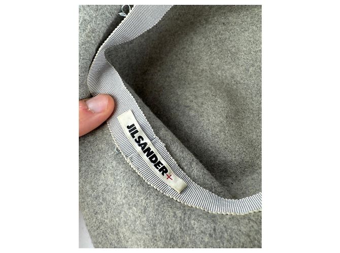 Vintage Jil Sander Wool Feather Hat Grey - view 4