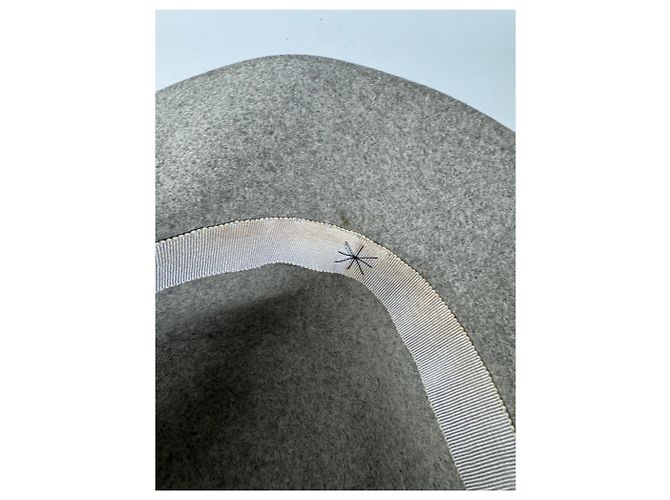 Vintage Jil Sander Wool Feather Hat Grey - view 5