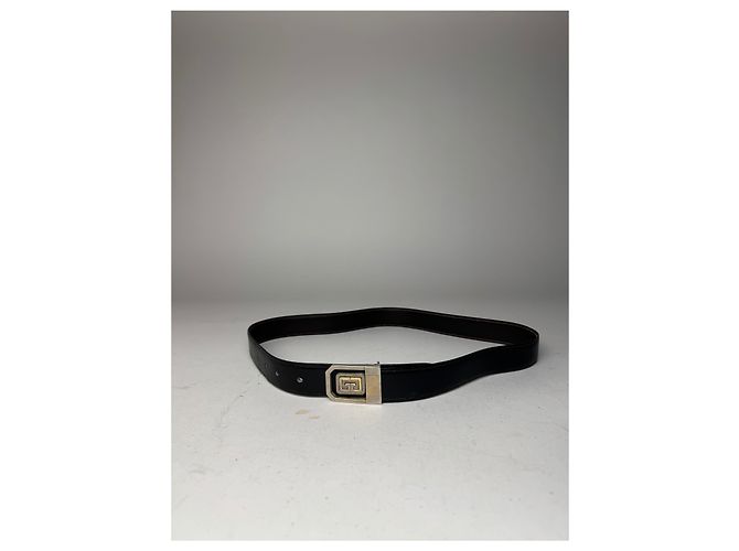 Vintage Givenchy Ledergürtel schwarz - Ansicht 8