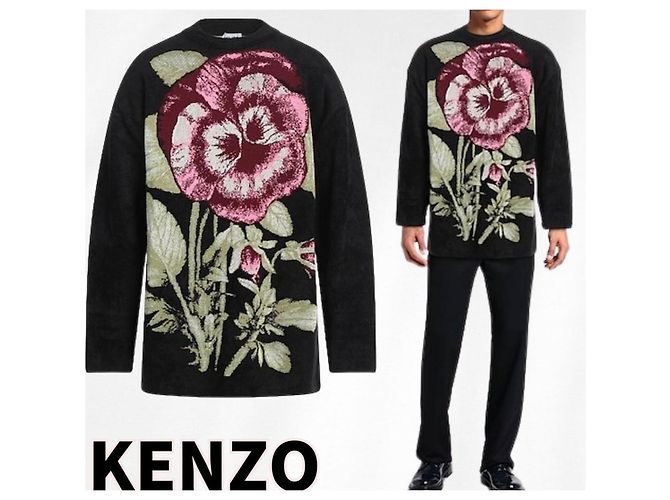 Kenzo Sweatshirt Blumenmuster Schwarz Mehrfarben - Ansicht 8