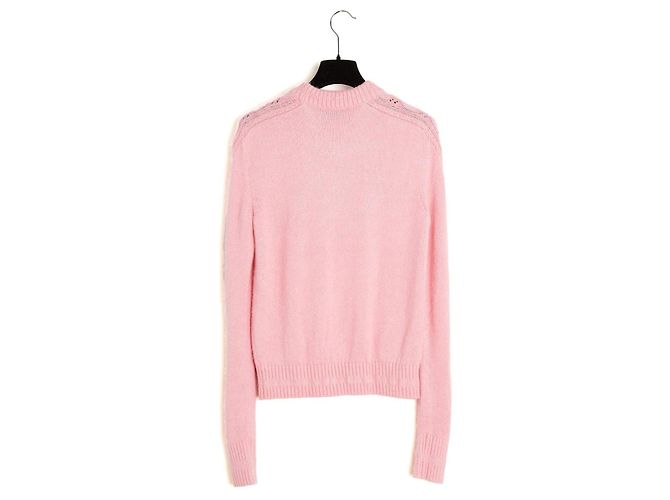Chanel 2025 Suéter Torcido y con Joya FR38 Rosa Lana Cuello Redondo UK10 US8 - vista 6