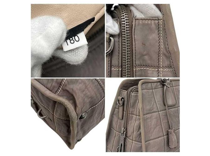 Bolso tote 2 en 1 de cuero nappa gris Prada Castaño - vista 6