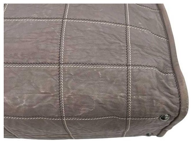 Bolso tote 2 en 1 de cuero nappa gris Prada Castaño - vista 7