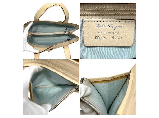Borsa tote in pelle beige Salvatore Ferragamo - vista 5