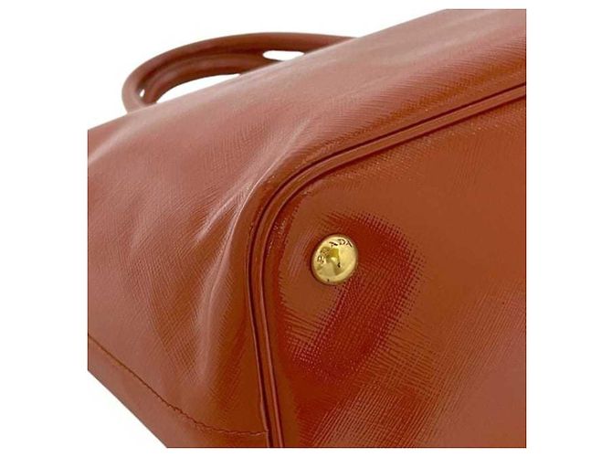 Tote Prada Orange Patentleder 2-Wege-Handtasche - Ansicht 11