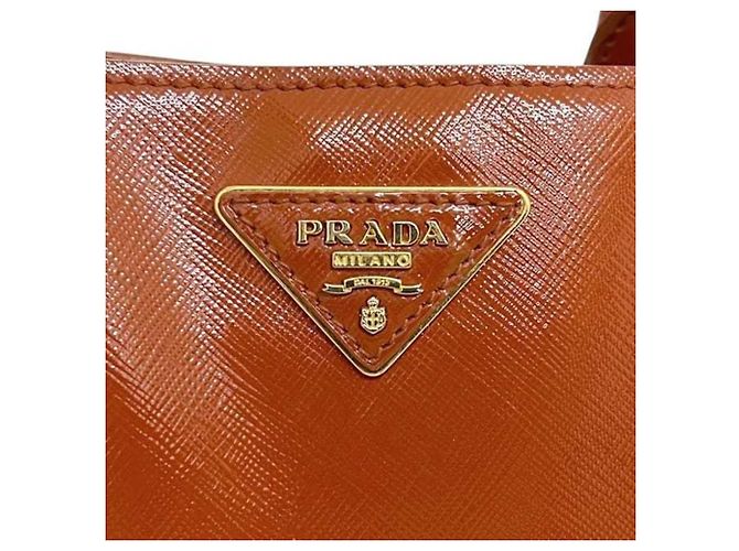 Tote Prada Orange Patentleder 2-Wege-Handtasche - Ansicht 7
