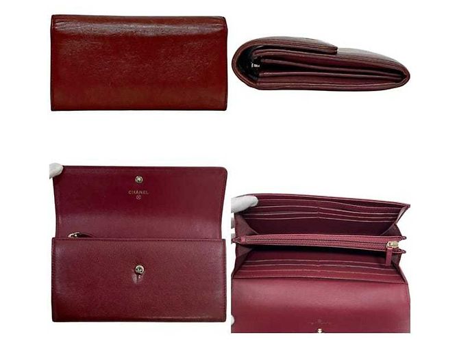 Cartera Larga Bordeaux Chanel Burdeos - vista 3