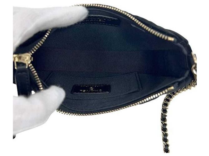 Borsa a spalla con catena a mezzaluna Chanel Nero - vista 7
