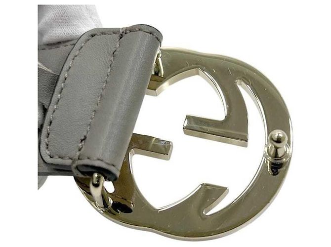 Grauer Leder Gürtel von Gucci Braun - Ansicht 10