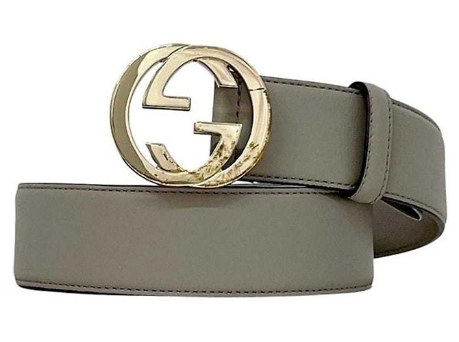 Grauer Leder Gürtel von Gucci Braun - Ansicht 2
