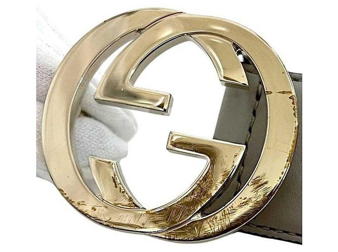 Grauer Leder Gürtel von Gucci Braun - Ansicht 8