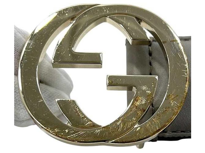 Grauer Leder Gürtel von Gucci Braun - Ansicht 9