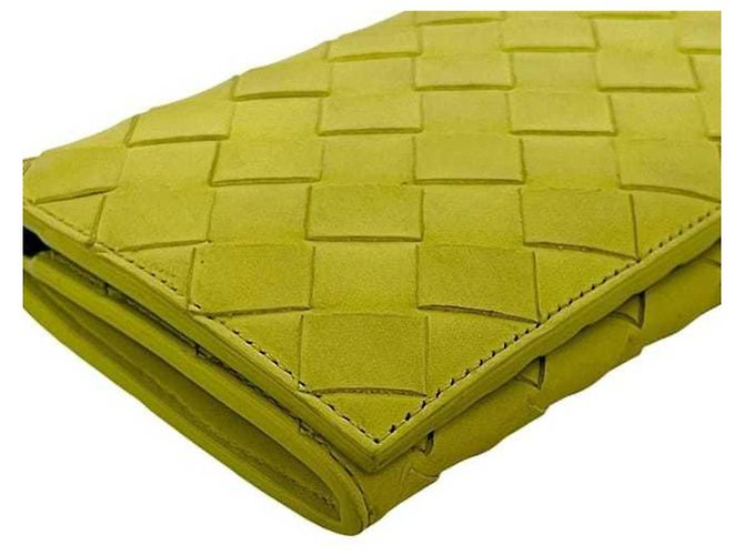 Cartera larga de piel amarilla Bottega Veneta Amarillo - vista 7