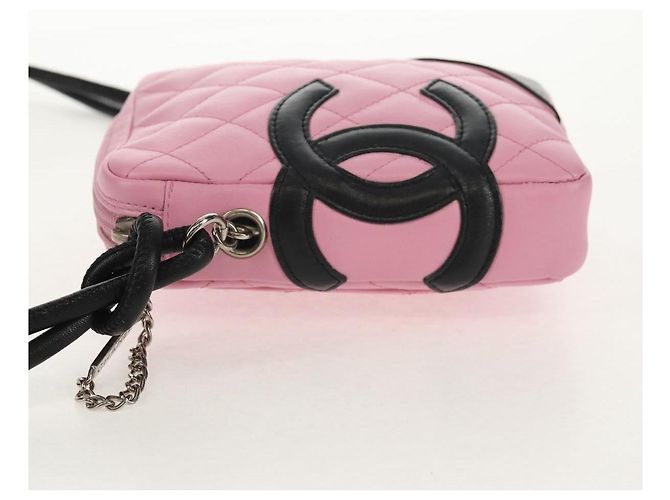 Chanel Cambon Zip Pouch aus gestepptem Leder klein Pink - Ansicht 3