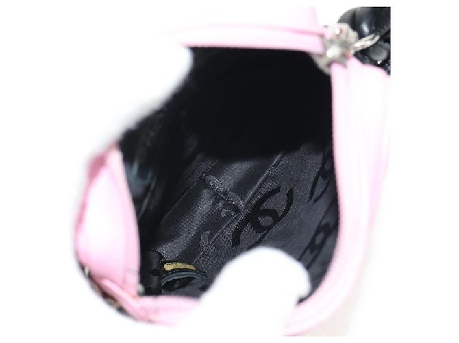 Chanel Cambon Zip Pouch aus gestepptem Leder klein Pink - Ansicht 6