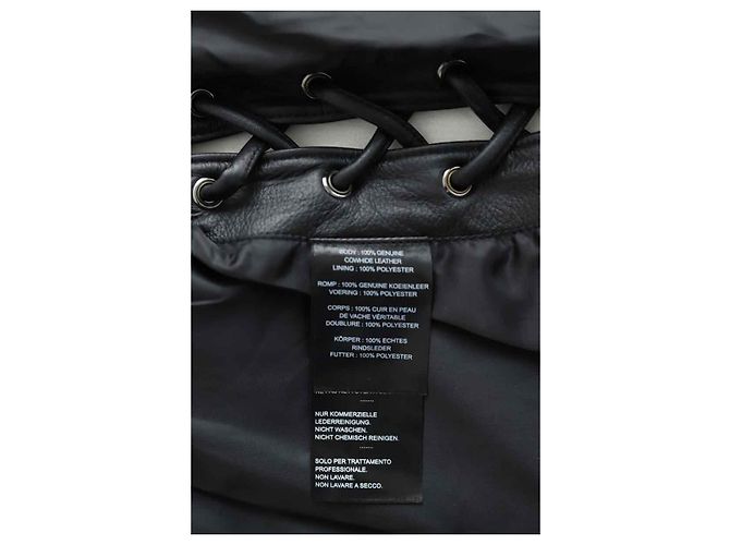 Autre Marque Top senza maniche in pelle nera Nero - vista 8