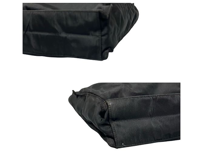 Schwarze Nylon-Tote mit Prada-Logo - Ansicht 6