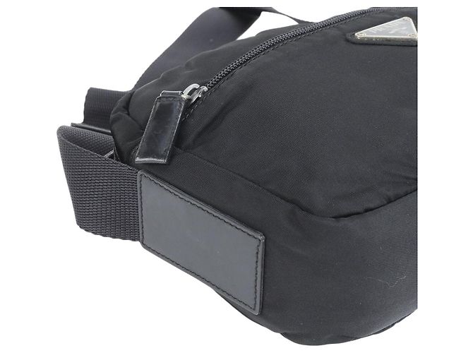 Borsa a tracolla incrociata in nylon nero con logo Prada Sport - vista 5