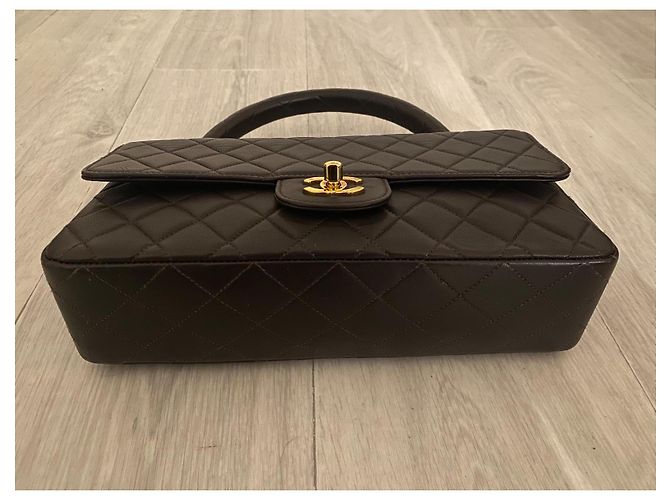 Borsa Chanel Kelly Flap Marrone in Agnello - vista 2