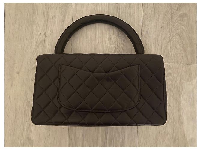 Borsa Chanel Kelly Flap Marrone in Agnello - vista 3