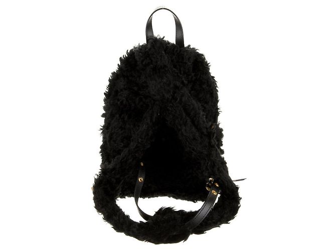Zaino in mohair con logo MOSCHINO Nero Gold hardware - vista 11