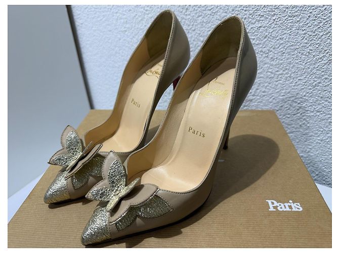 Christian Louboutin Maripopump 100 Spec Nude 37 Beige D'oro - vista 2