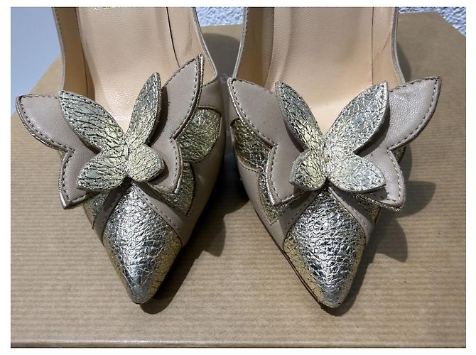 Christian Louboutin Maripopump 100 Spec Nude 37 Beige D'oro - vista 3