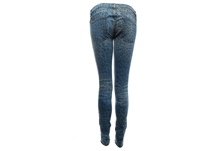 Current Elliott Jeans azul Current Elliot con estampado de leopardo - vista 2