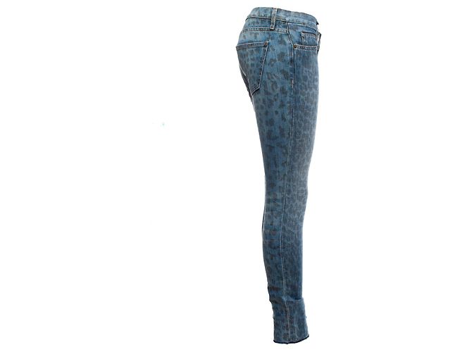 Current Elliott Jeans azul Current Elliot con estampado de leopardo - vista 3