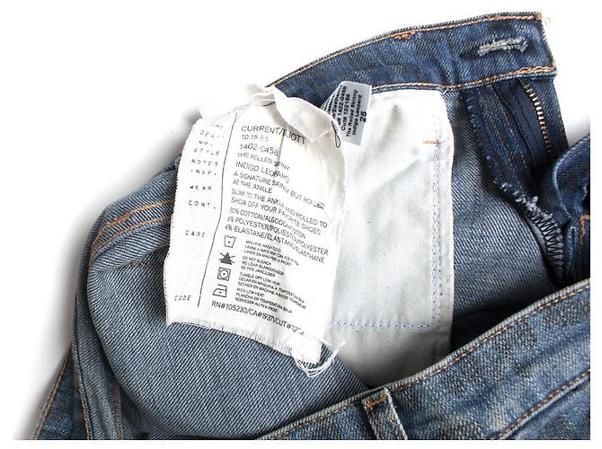 Current Elliott Jeans azul Current Elliot con estampado de leopardo - vista 6