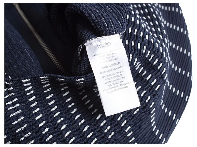 Vestido azul plisado elástico Maje - vista 5