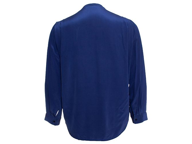 Camicia in seta blu Sandro con fiocco - vista 2