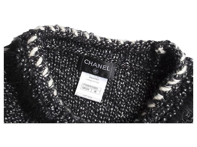 Chanel Cashmere Pelzfransen Kleid Schwarz - Ansicht 6