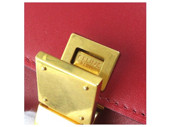 Classic Box Céline Borsa a spalla in pelle classica Celine Small Box Rosso - vista 10