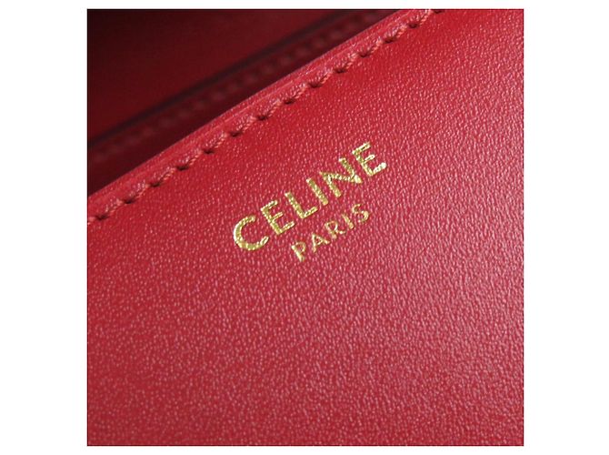 Classic Box Céline Borsa a spalla in pelle classica Celine Small Box Rosso - vista 11