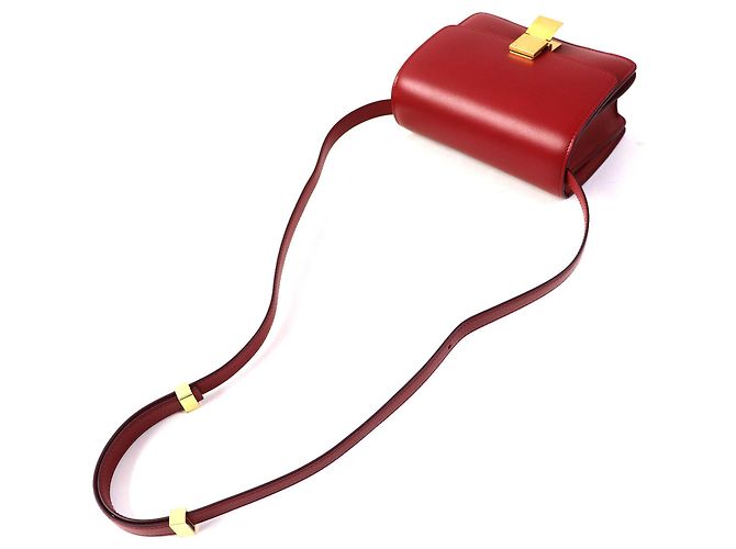 Classic Box Céline Borsa a spalla in pelle classica Celine Small Box Rosso - vista 5
