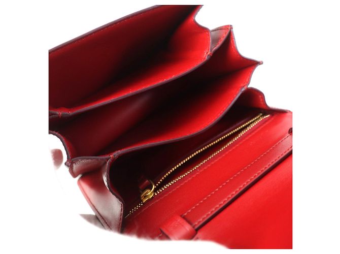 Classic Box Céline Borsa a spalla in pelle classica Celine Small Box Rosso - vista 8