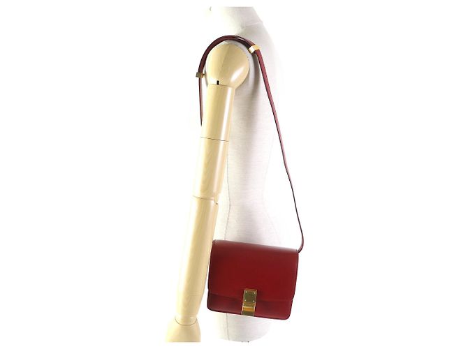 Classic Box Céline Borsa a spalla in pelle classica Celine Small Box Rosso - vista 9