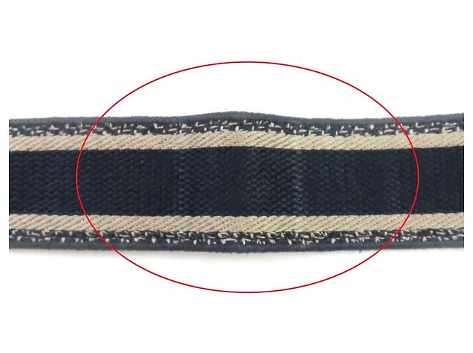Christian Dior Canvas Embroidered Logo Design Shoulder Strap Navy blue - view 11