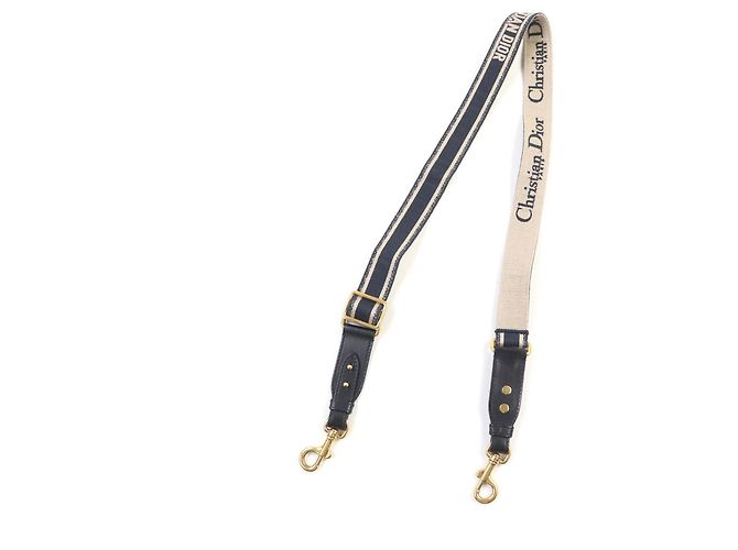 Christian Dior Canvas Embroidered Logo Design Shoulder Strap Navy blue - view 2