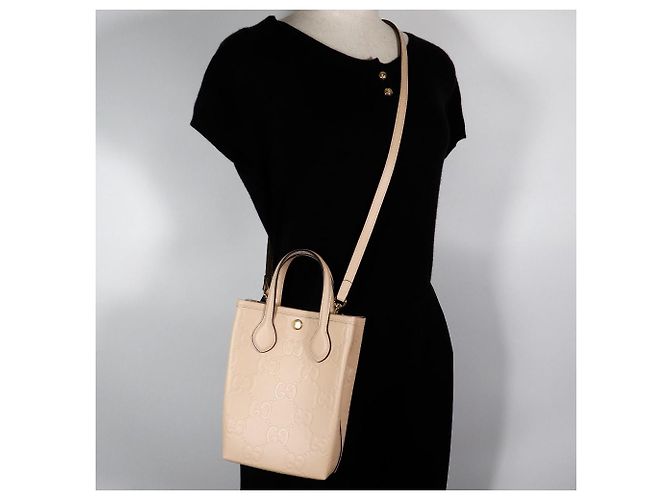 Borsa Super Mini Gucci in pelle 2 in 1 Beige - vista 12