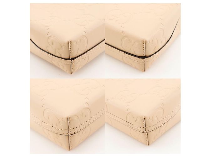 Borsa Super Mini Gucci in pelle 2 in 1 Beige - vista 4