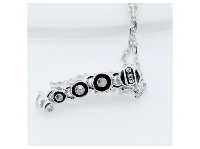 Collana in diamante Mikimoto K18WG Argento - vista 5