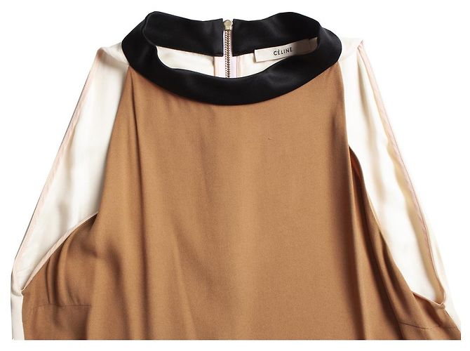 Céline Celine Tricolor Halterkleid Braun - Ansicht 6