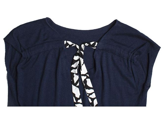 Blusa azul Diane Von Furstenberg com laço - vista 6
